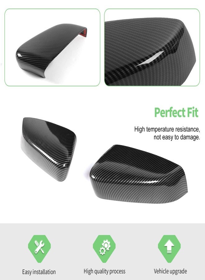 Jimen Compatible with Ford Mustang 2009-2013, Side Door Rearview Mirror Caps Cover Trim Exterior Accessories (Carbon Fiber) - Image 4